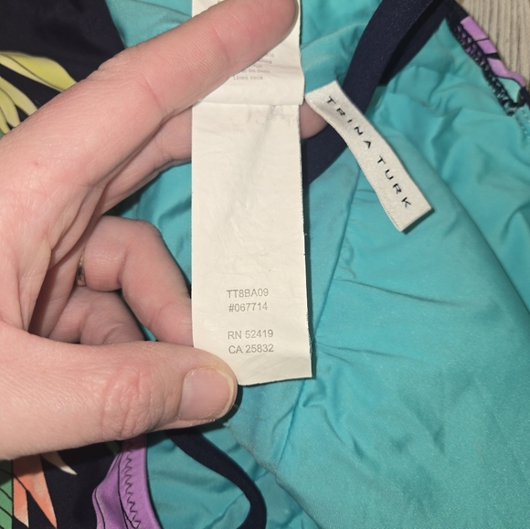 Trina Turk Blue Midnight Multicolor One Piece Swimsuit L77648 Size 12 - Picture 10 of 10